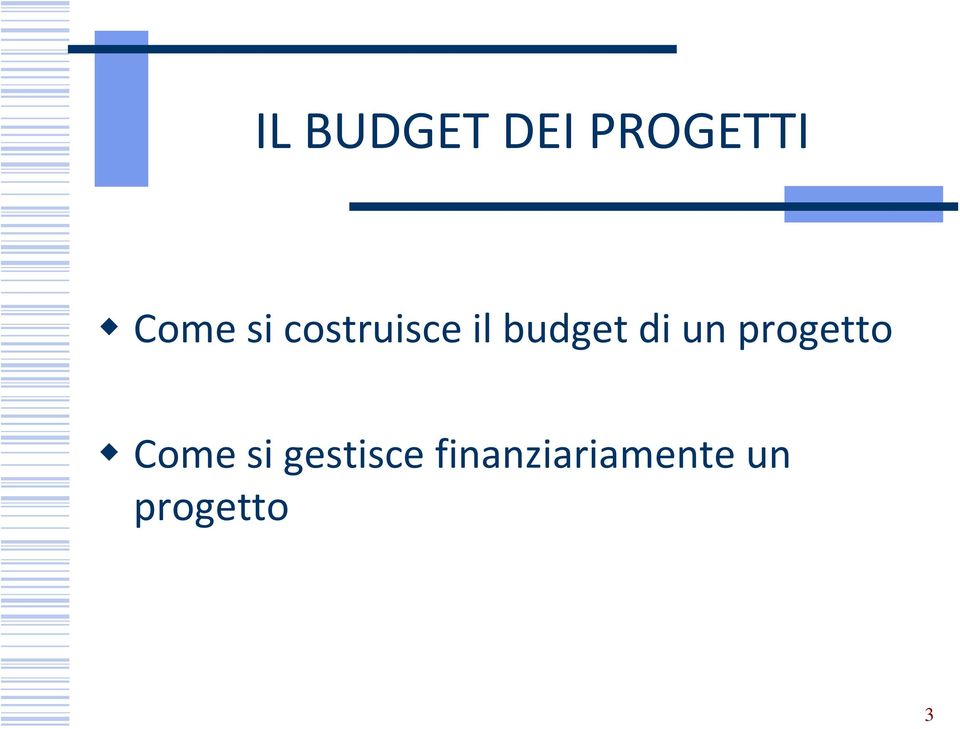 un progetto Come si gestisce