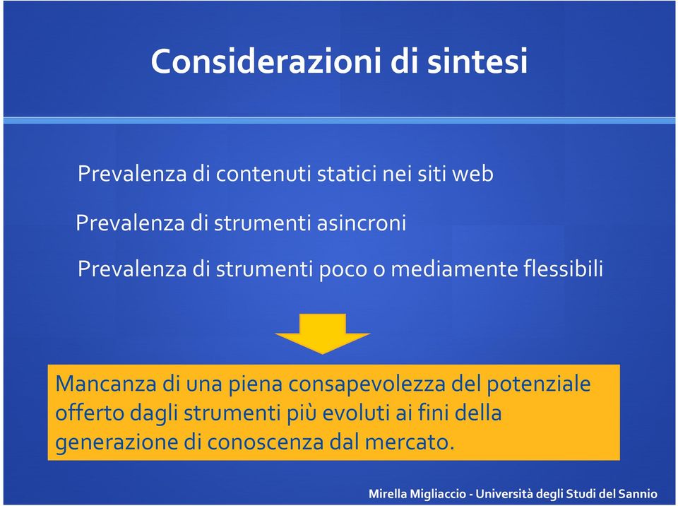 mediamente flessibili Mancanza di una piena consapevolezza del potenziale