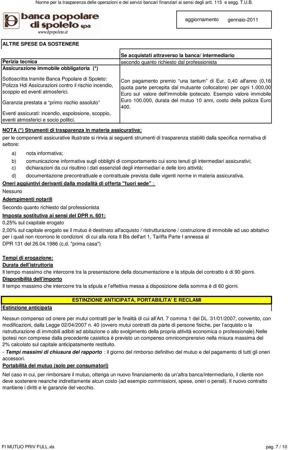 Se acquistati attraverso la banca/ intermediario secondo quanto richiesto dal professionista Con pagamento premio una tantum di Eur.