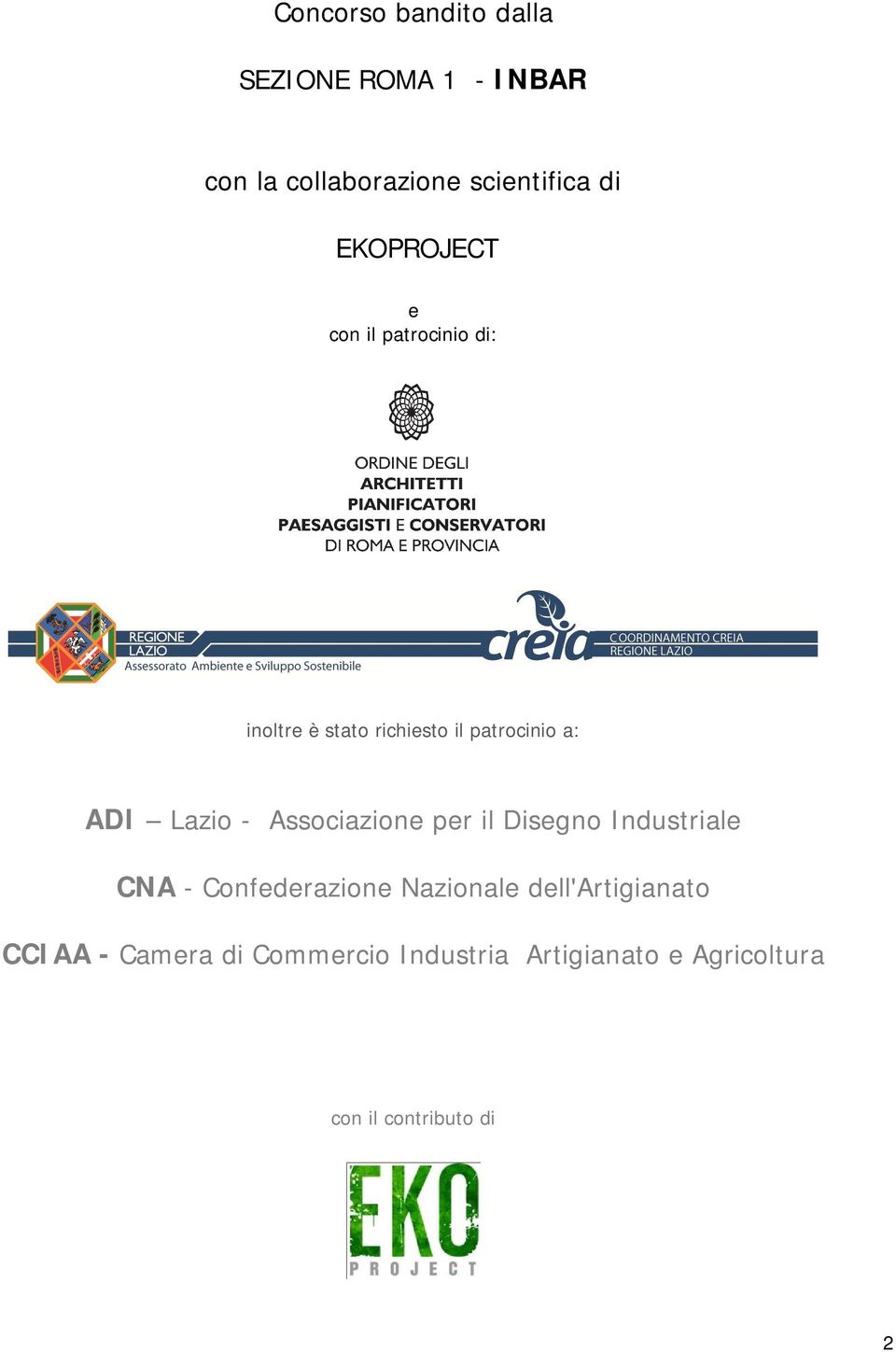 Lazio - Associazione per il Disegno Industriale CNA - Confederazione Nazionale