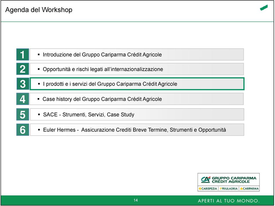 Crédit Agricole Case history del Gruppo Cariparma Crédit Agricole SACE - Strumenti,