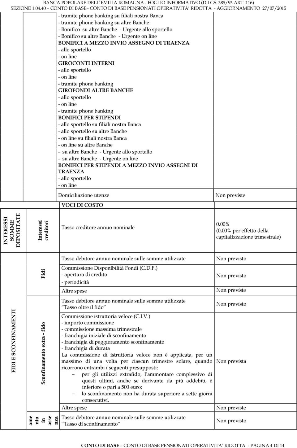 banking BONIFICI PER STIPENDI - allo sportello su filiali nostra Banca - allo sportello su altre Banche - on line su filiali nostra Banca - on line su altre Banche - su altre Banche - Urgente allo