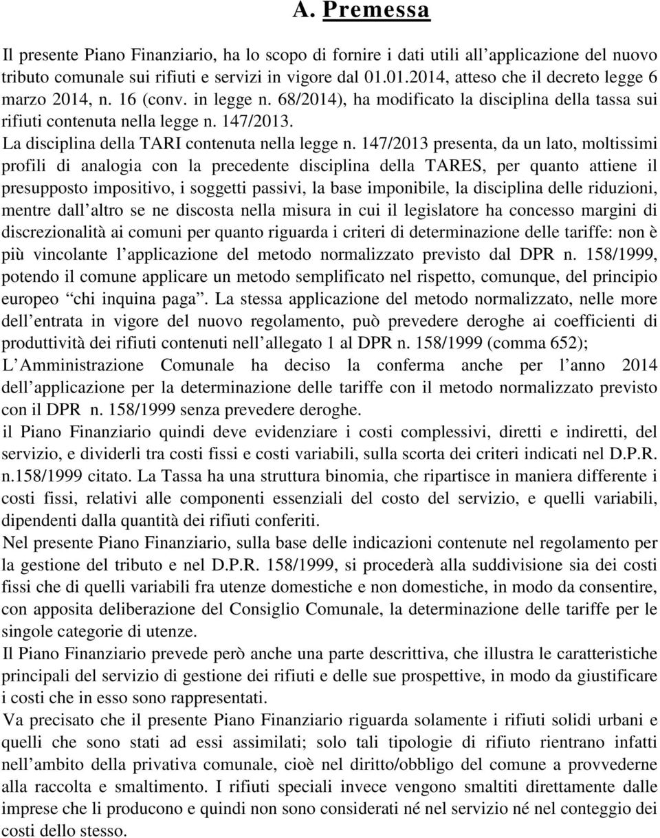 La disciplina della TARI contenuta nella legge n.