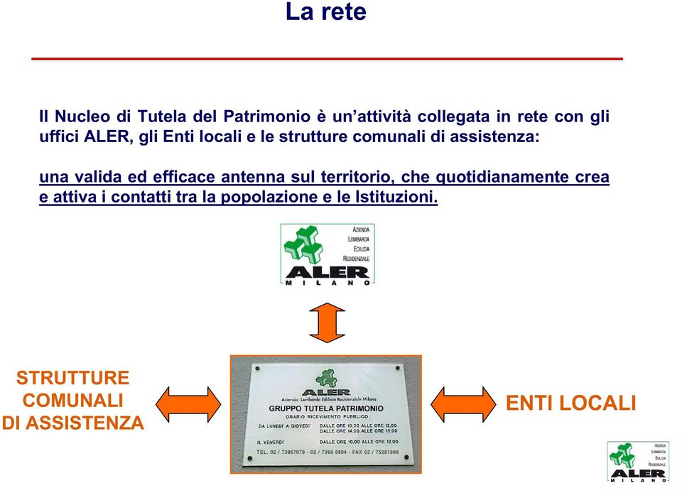 valida ed efficace antenna sul territorio, che quotidianamente crea e attiva i