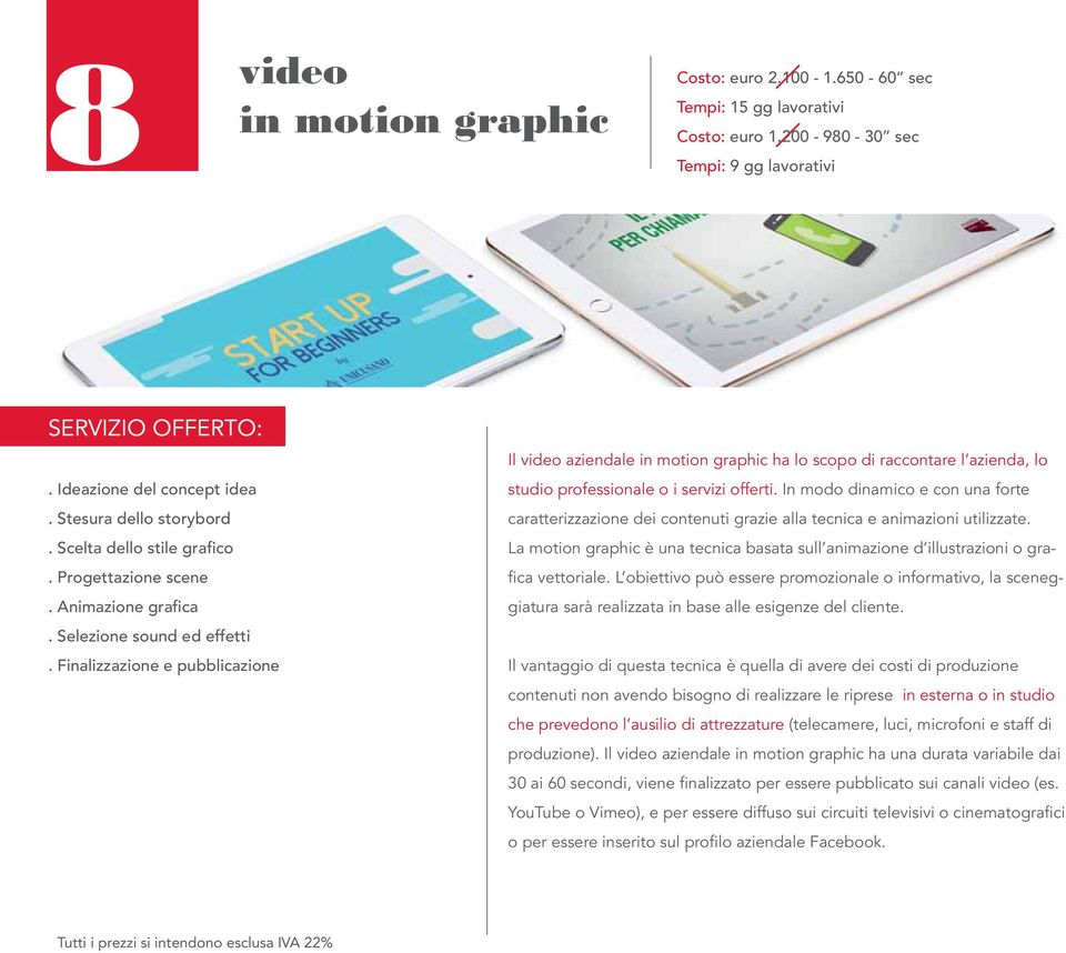 Finalizzazione e pubblicazione Il video aziendale in motion graphic ha lo scopo di raccontare l azienda, lo studio professionale o i servizi offerti.