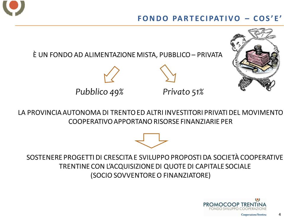 COOPERATIVO APPORTANO RISORSE FINANZIARIE PER SOSTENERE PROGETTI DI CRESCITA E SVILUPPO PROPOSTI