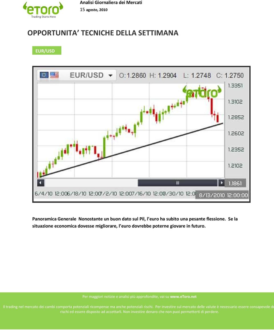 Se la situazione economica dovesse migliorare, l euro dovrebbe poterne giovare in futuro.