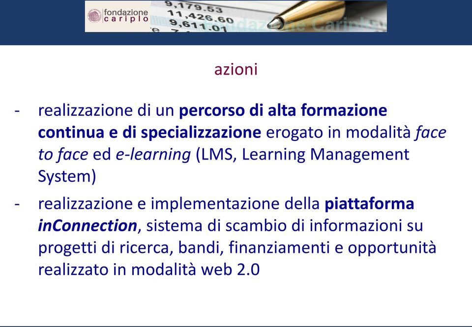 realizzazione e implementazione della piattaforma inconnection, sistema di scambio di