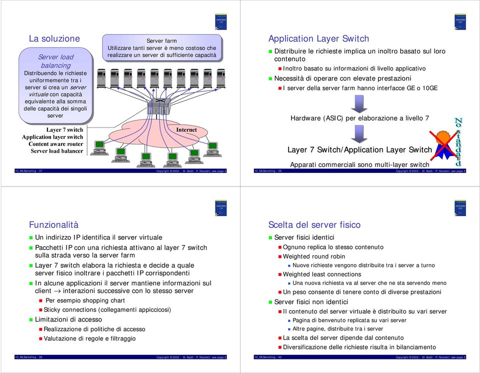 Distribuire le richieste implica un inoltro basato sul loro contenuto! Inoltro basato su informazioni di livello applicativo! Necessità di operare con elevate prestazioni!