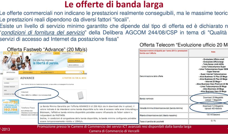 siste un livello di servizio minimo garantito che dipende dal tipo di offerta ed è dichiarato ne condizioni di fornitura