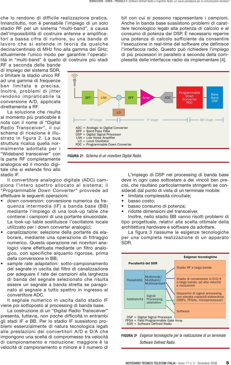 che si estende in teoria da qualche decina/centinaio di MHz fino alla gamma dei GHz; attualmente l unico modo per garantire l operabilità in multi-band è quello di costruire più stadi RF a seconda