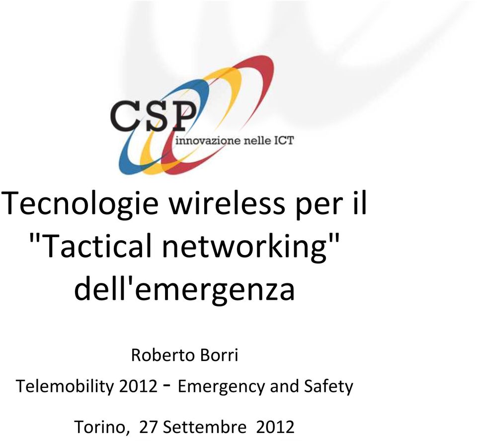 Roberto Borri Telemobility 2012 -