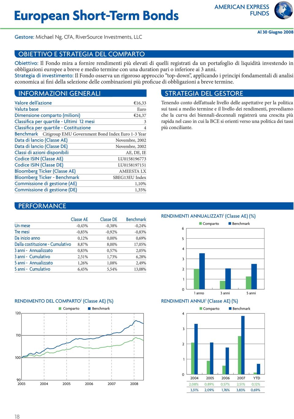 Strategia di investimento: Il Fondo osserva un rigoroso approccio top-down, applicando i principi fondamentali di analisi economica ai fini della selezione delle combinazioni più proficue di