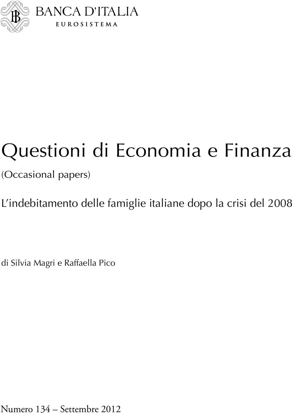 italiane dopo la crisi del 2008 di Silvia