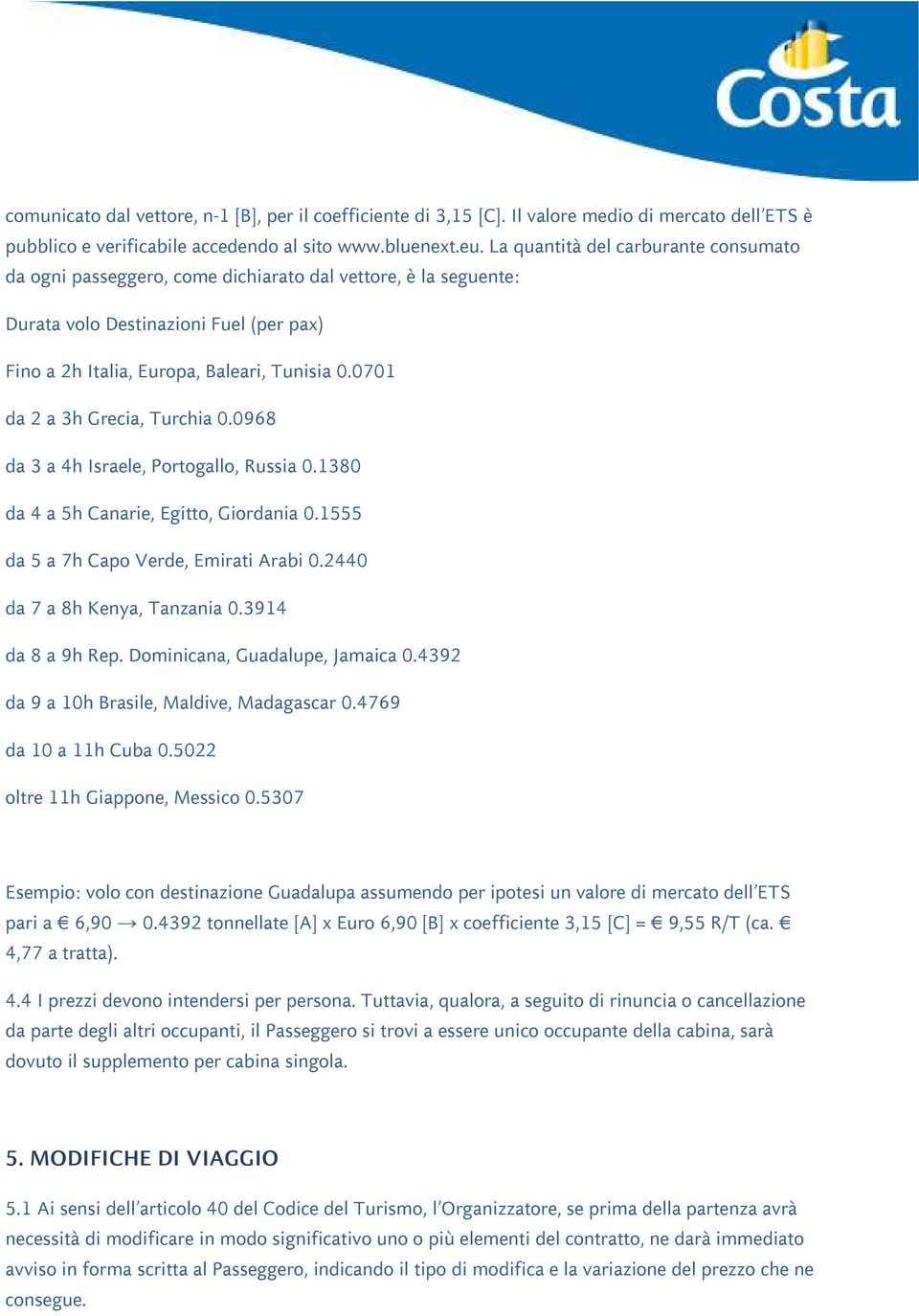 0701 da 2 a 3h Grecia, Turchia 0.0968 da 3 a 4h Israele, Portogallo, Russia 0.1380 da 4 a 5h Canarie, Egitto, Giordania 0.1555 da 5 a 7h Capo Verde, Emirati Arabi 0.2440 da 7 a 8h Kenya, Tanzania 0.