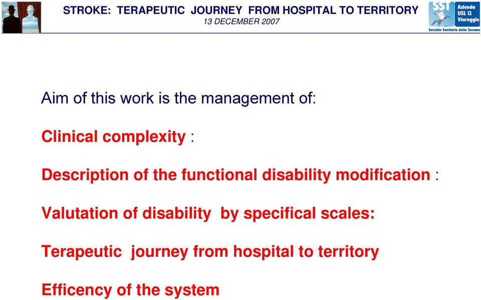 functional disability modification : Valutation of disability by specifical