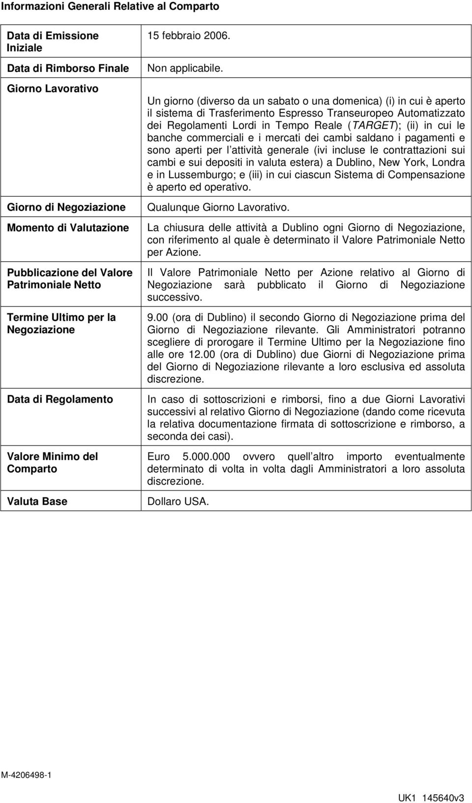 Un giorno (diverso da un sabato o una domenica) (i) in cui è aperto il sistema di Trasferimento Espresso Transeuropeo Automatizzato dei Regolamenti Lordi in Tempo Reale (TARGET); (ii) in cui le