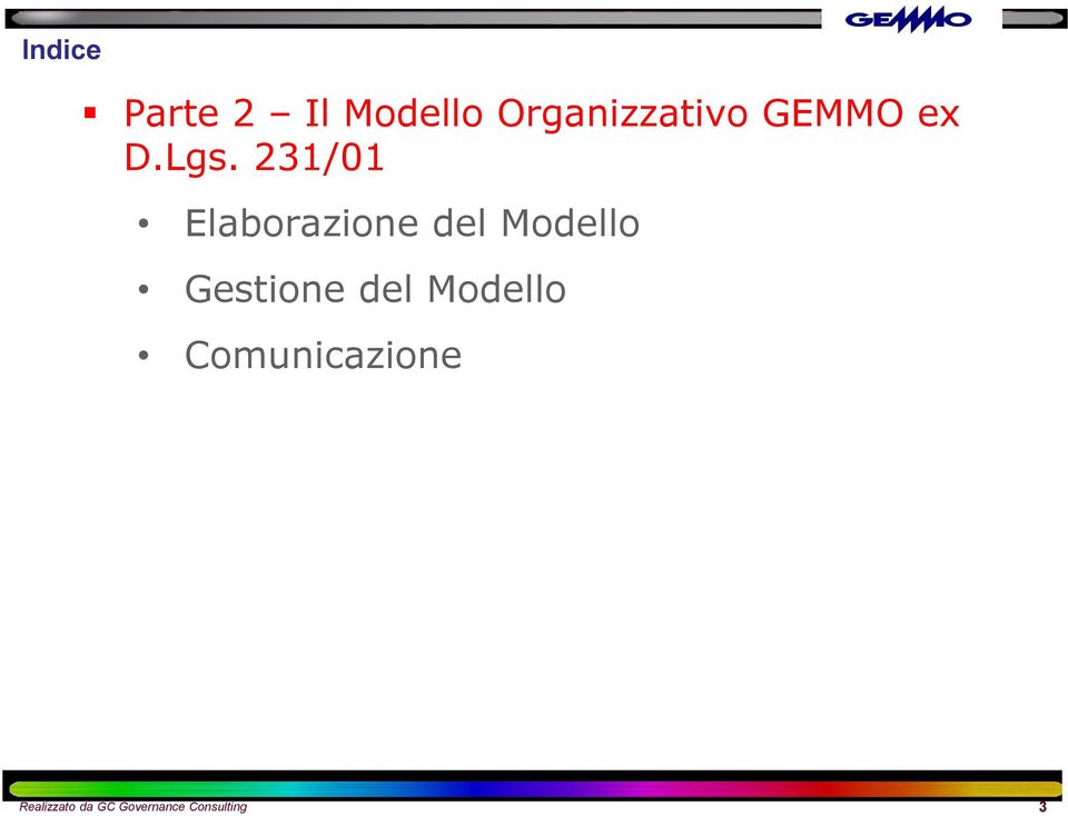 231/01 Elaborazione del Modello Gestione