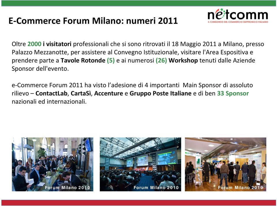 Workshop tenuti dalle Aziende Sponsor dell'evento.