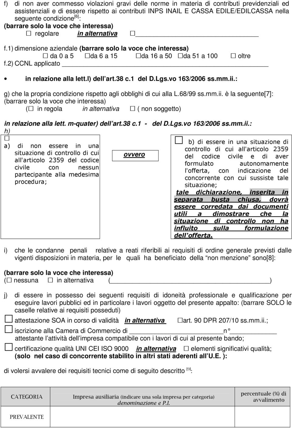 2) CCNL applicato in relazione alla lett.l) dell art.38 c.1 del D.Lgs.vo 163/2006 ss.mm.ii.