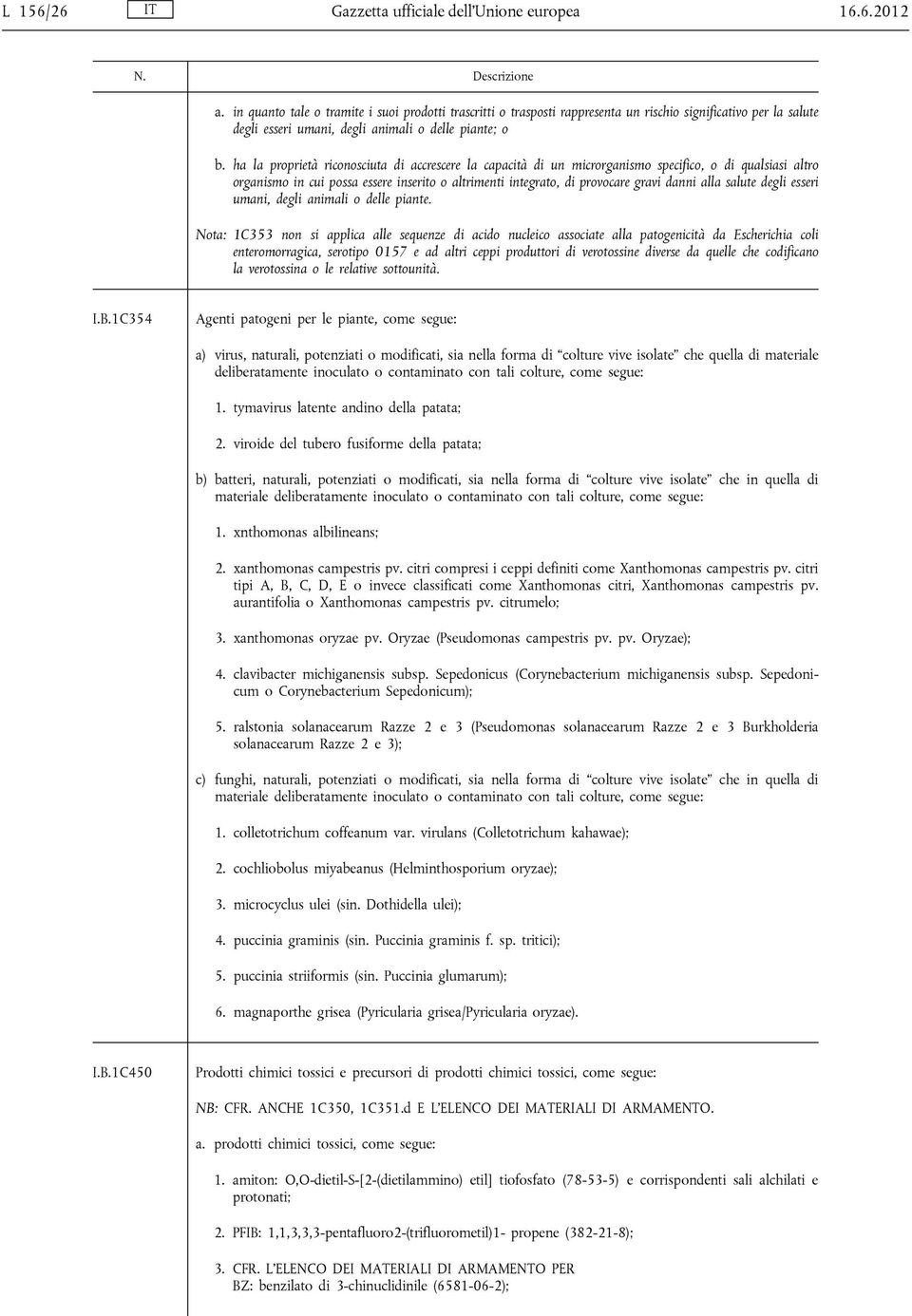 ha la proprietà riconosciuta di accrescere la capacità di un microrganismo specifico, o di qualsiasi altro organismo in cui possa essere inserito o altrimenti integrato, di provocare gravi danni alla