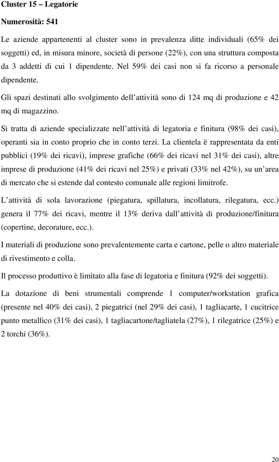 Gli spazi destinati allo svolgimento dell attività sono di 124 mq di produzione e 42 mq di magazzino.