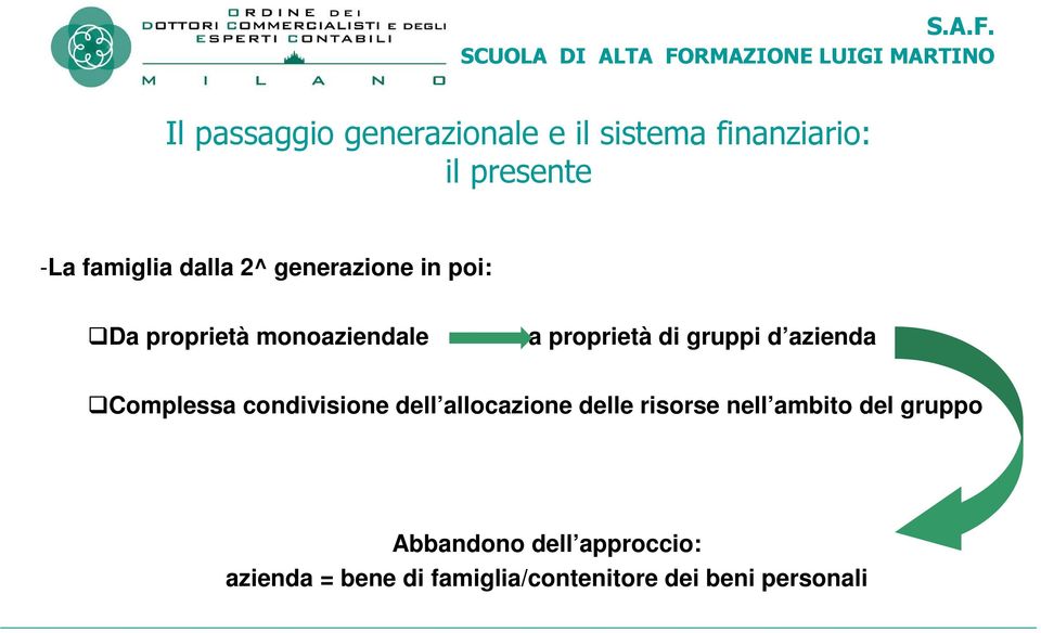 azienda Complessa condivisione dell allocazione delle risorse nell ambito del