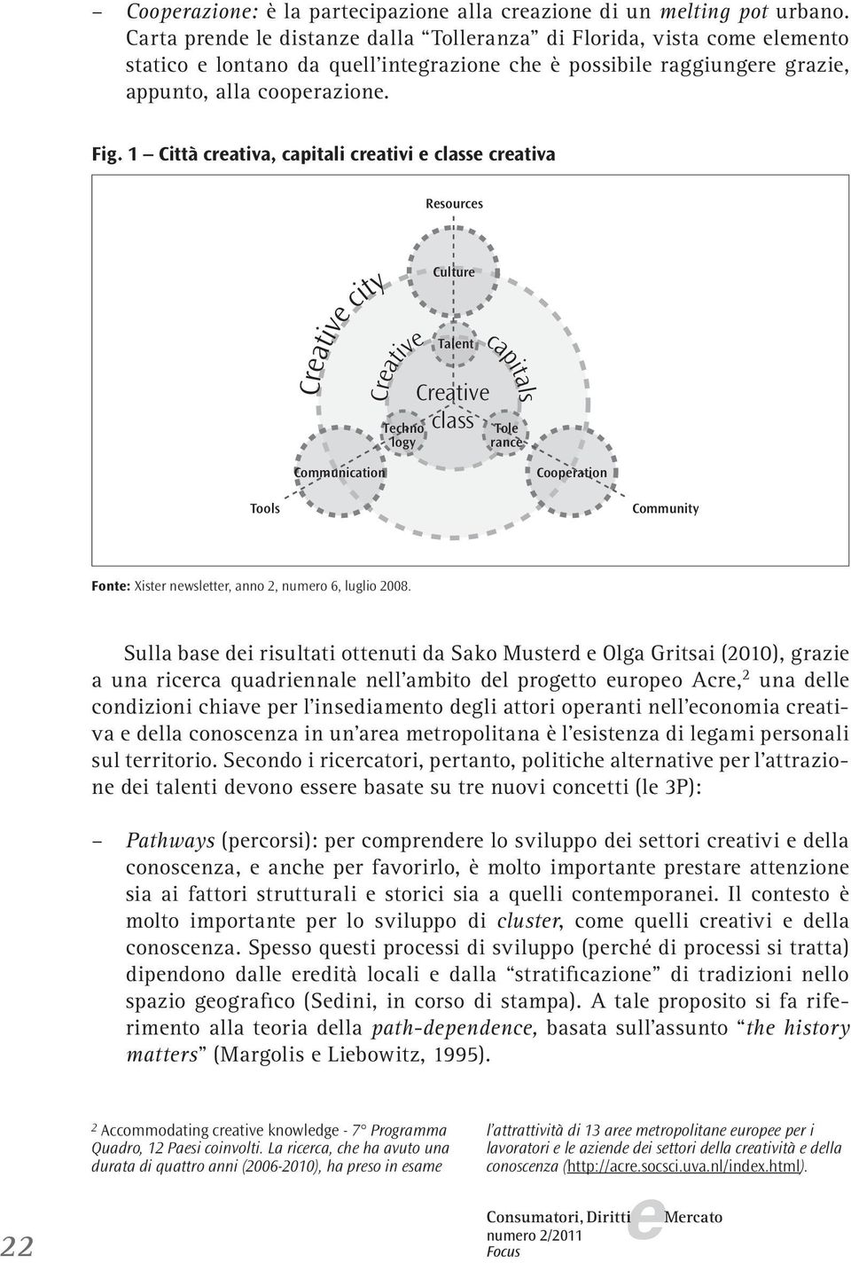 1 Città crativa, capitali crativi class crativa Rsourcs Crativ city Crativ Tchno logy Cultur Talnt Crativ class capitals Tol ranc Communication Coopration Tools Community Font: Xistr nwslttr, anno 2,