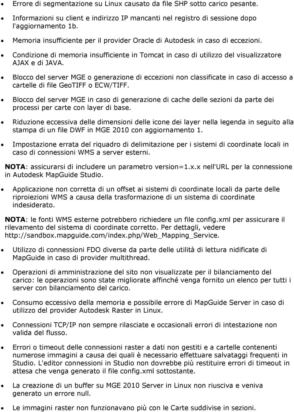 Blocco del server MGE o generazione di eccezioni non classificate in caso di accesso a cartelle di file GeoTIFF o ECW/TIFF.