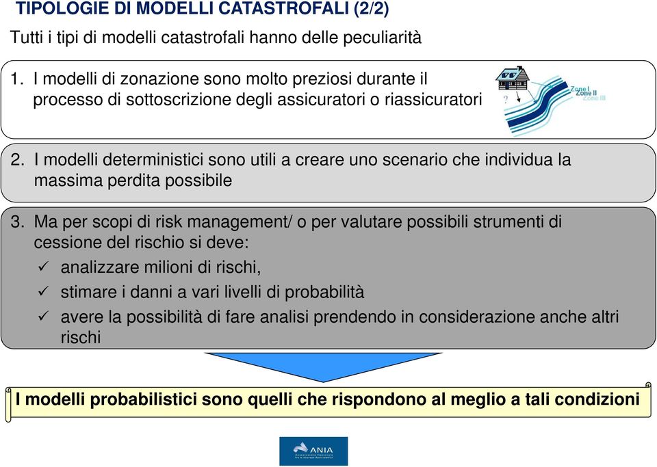 I modelli deterministici sono utili a creare uno scenario che individua la massima perdita possibile 3.