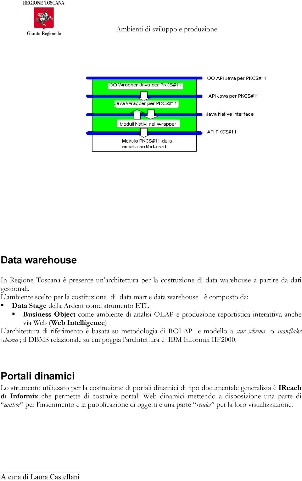 interattiva anche via Web (Web Intelligence) L architettura di riferimento è basata su metodologia di ROLAP e modello a star schema o snowflake schema ; il DBMS relazionale su cui poggia l