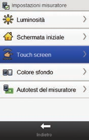 7 3 4 Selezionare Touch screen.