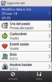 11.2.3 Aggiunta di nuovi dati al diario Menu principale > Dati personali > Diario 1 2 3 Terminate le operazioni, selezionare Salva per salvare le immissioni e tornare al menu Dati