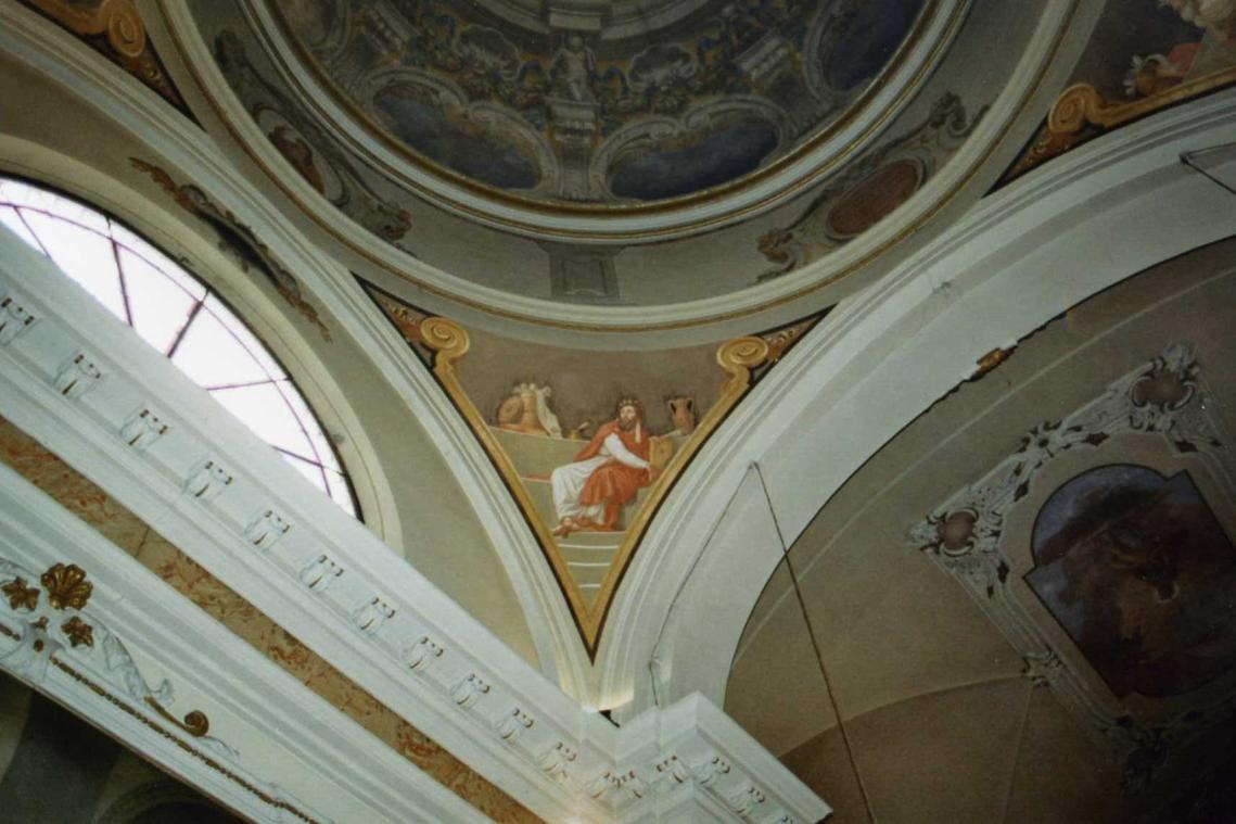 S. Nardi, Particolare del pennacchio con Isaia, 1903. Borgo Valsugana, chiesa della Natività di Maria S.
