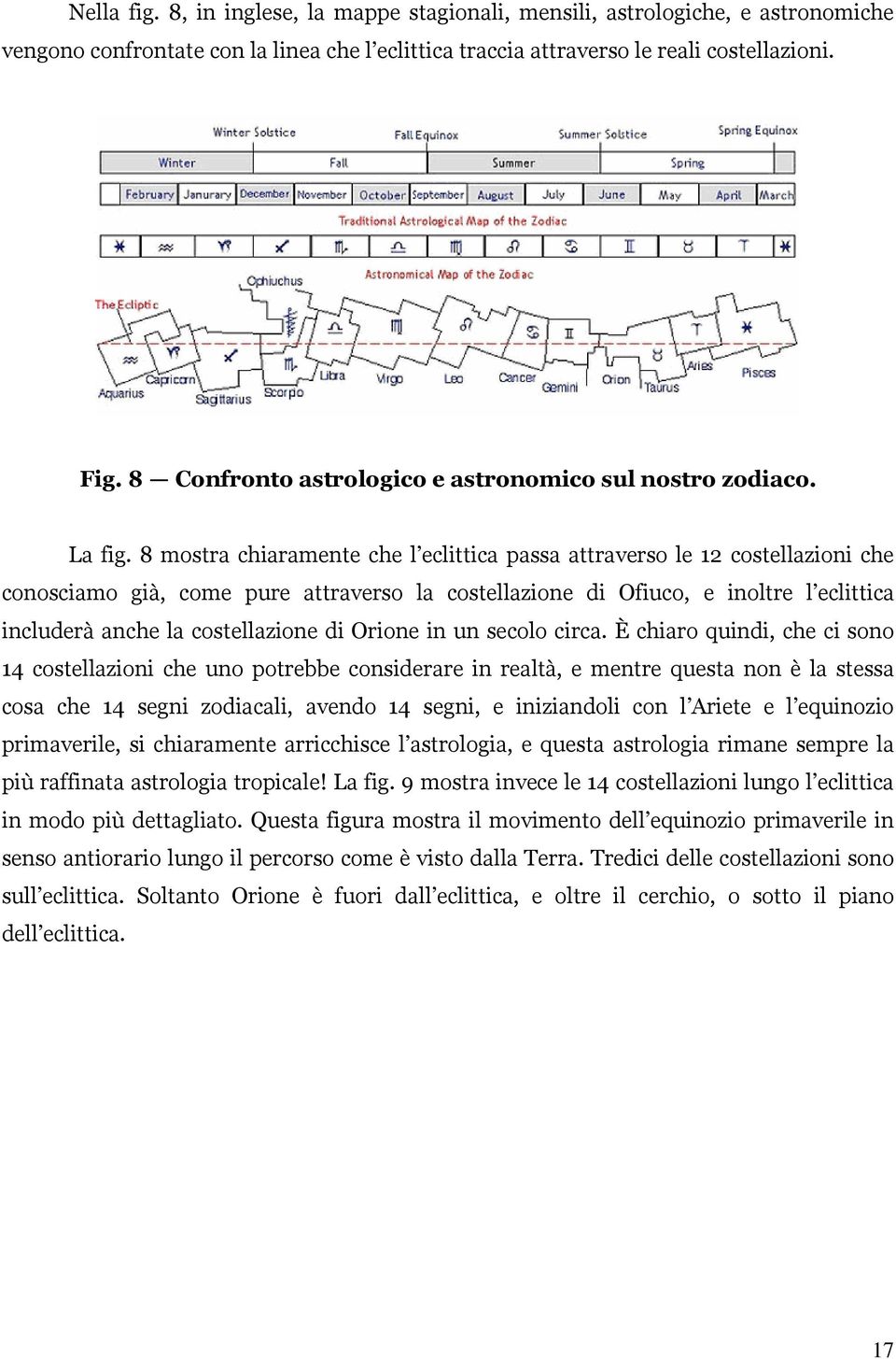 8 mostra chiaramente che l eclittica passa attraverso le 12 costellazioni che conosciamo già, come pure attraverso la costellazione di Ofiuco, e inoltre l eclittica includerà anche la costellazione