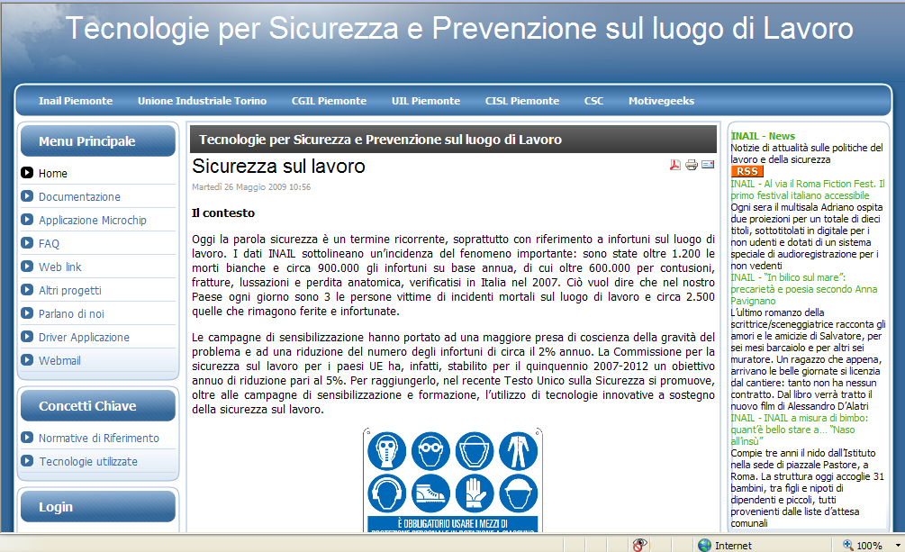 Relazione Finale Progetto Tecnologie e Sicurezza: Microchip Personale di Primo Soccorso Applicazione FUNZIONALITA coerenti con le attività standard del Medico del Lavoro/ Medico di Base ALGORITMO DI