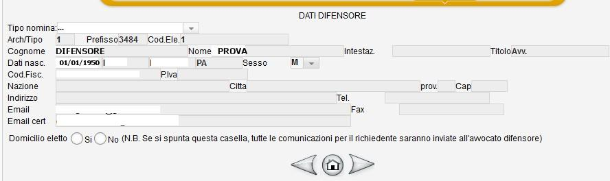 6. Passo 5: COMPONENTI NUCLEO FAMILIARE Inserire, se presenti, i dati relativi ai componenti del nucleo familiare utilizzando il tasto Aggiungi Componente e procedere 7. Passo 6: DATI DIFENSORE Fig.