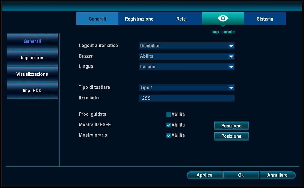 Controllo PTZ Dal menu di scelta rapida selezionare "Controllo PTZ".