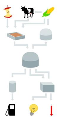 14/16 Vettori energetici rinnovabili: Biomassa Impianto a biogas Gli impianti a biogas trattano liquame, letame, rifiuti vegetali e alimentari.