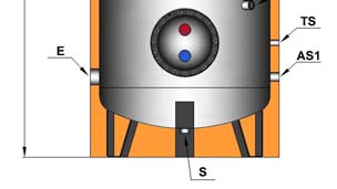 Bollitore solare-integrato in acciaio smaltato in CERAMIX con 3 scambiatori estraibili a fascio tubiero (2 solari + 1 integrazione caldaia) per produzione di ACS BT3 Capacità 1500 5000 litri