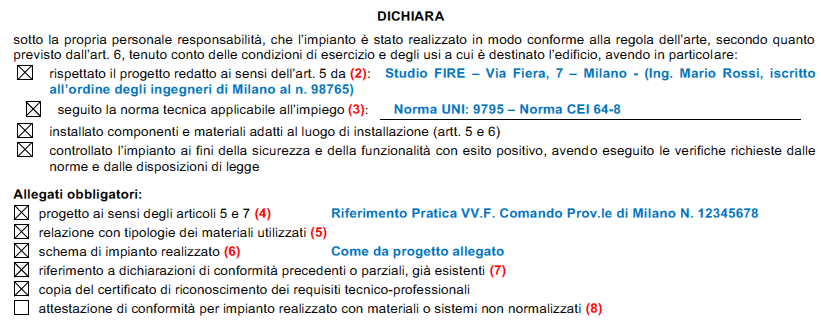 STRUTTURA DELLE LINEE GUIDA «Specifiche Tecniche - Sistemi di rivelazione e segnalazione allarme d incendio» Secondo quanto indicato nella Legenda del Modello di DI.CO.