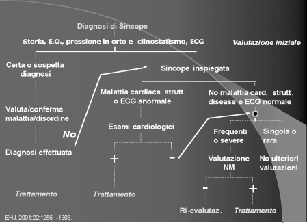 Figura 7.9 Linee guida ESC per la diagnosi di sincope. 6 NM = neuromediata Su tale metodologia si basa la flow-chart diagnostica proposta dalla European Society of Cardiology riportata nella Figura 7.