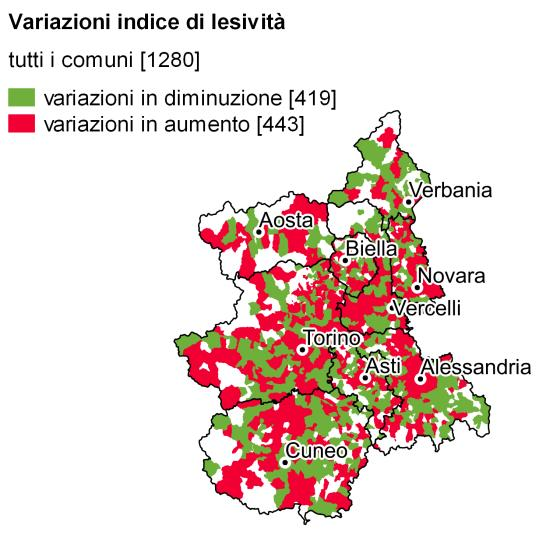 Nel 2015 il maggior numero di incidenti (72,8% in Piemonte e 52,7% in Valle d Aosta) si è verificato sulle strade urbane, provocando 93 decessi e 11.