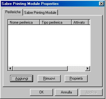 Configurazione del Sabre Printing Module Per configurare il Sabre Printing Module si clicca su Start/Avvio -> Programmi -> Sabre Printing Module -> Sabre Printing Module.