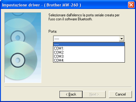 Stampa di dati da un computer con sistema operativo Windows Per computer con Windows (connessione Bluetooth) 8 Selezionare Installare, quindi fare clic sul pulsante Avanti.