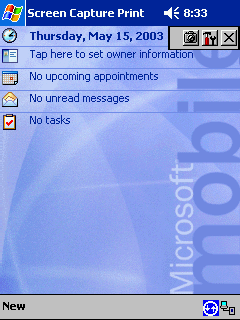 Stampa lo Screen Capture Stampa di dati da un Pocket PC È possibile stampare la schermata che in quel momento appare sul Pocket PC. 1 Selezionare sullo schermo Brother MPrint.