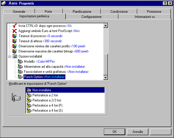 1-19 Configurazione della stampa PostScript con Windows NT 4.