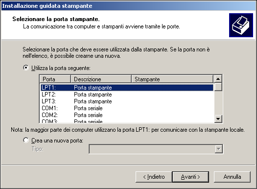1-28 Installazione del software utente su computer Windows Installazione del driver di stampa PostScript utilizzando l installazione guidata della stampante La seguente procedura descrive l