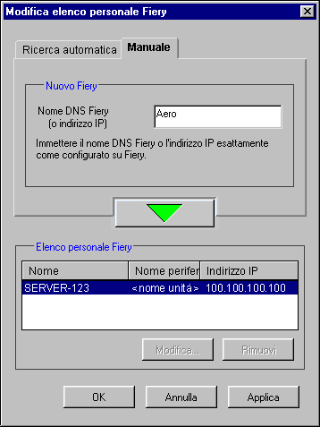 1-57 Uso dei programmi di utilità Fiery per la prima volta 5. Fare clic su OK.