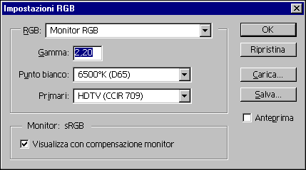 1-60 Installazione del software utente su computer Windows Caricamento del file per le impostazioni del monitor È possibile utilizzare il file delle impostazioni del monitor Efirgb.
